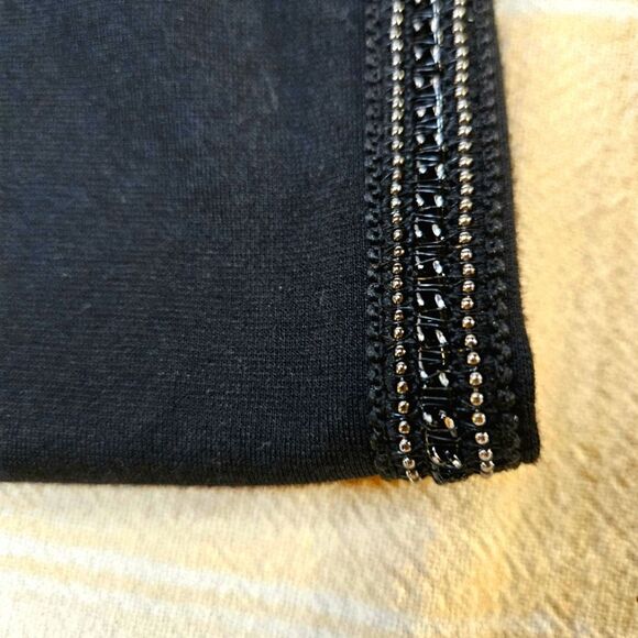 INC International Concepts Black Stretch Wide Waistband Beaded Pull On Leggings - Picture 13 of 13